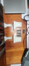Vintage Ceramic Towel Rod Holders, White
