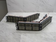 4 LOT Panduit Mini-Com Angled Patch Panel 48 Port 1RU  RJ-45 Keystones  Cables