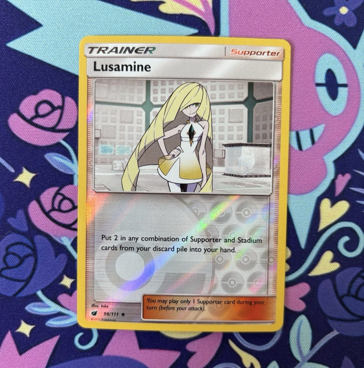 Pokémon Lusamine Crimson Invasion 96/111 Uncommon Reverse Holo VLP