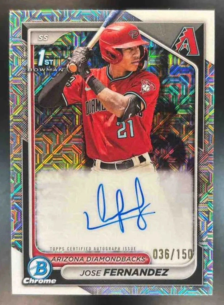 2024 Bowman Chrome Jose Fernandez Auto HTA Choice /150 1st Prospec Diamondbacks