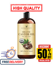 Premium Organic Castor Oil 100 Pure and Hexane-Free Cold-Pressed Beauty 16 fl.