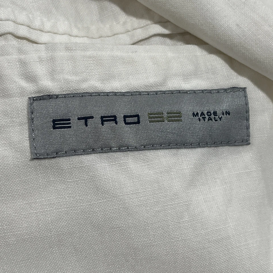 Blazer Hombre Etro Off White 52Sin Forro Lino Verano Diseñador Italiano EE. UU. 42 Foto 4 de 4