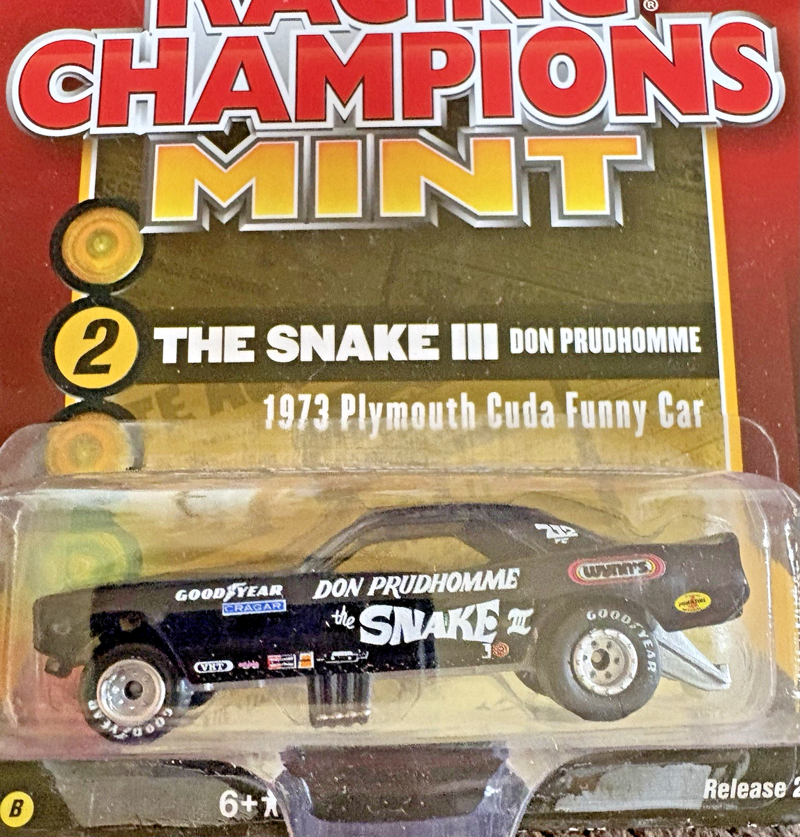 Black Don Prudhomme The Snake III 1973 Plymouth Cuda Funny Car 1