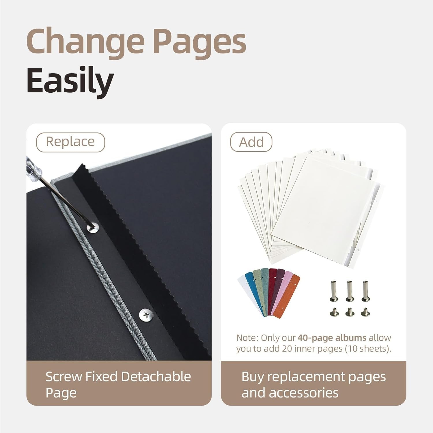 40-Page Self-Adhesive Scrapbook Album with Metallic Pen for Memorable Moments