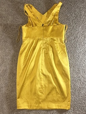 Marc Bouwer Glamit Yellow Satin Cocktail Dress Womens Size 6 | eBay