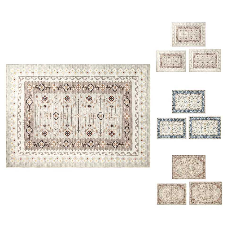 HOMCOM Area Rug, Non-Slip Boho Print Floor Carpet