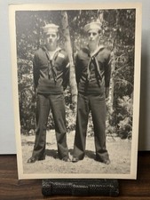 Vintage 5x7 Silver Gelatin Original Photo - US Navy Sailors WW2 Portrait 1940's