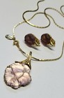 Park Lane Vintage Purple Daffodil Frosted Glass Necklace & Earrings Set — photo 2