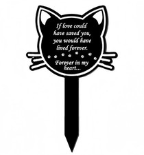 12 inch Metal Cat Memorial Grave Markers for Cats 11 inches x 8 inches,