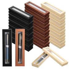 36 Pcs Empty Pen Gift Box Pen Case with Cushion Clear Lid Cardboard Box