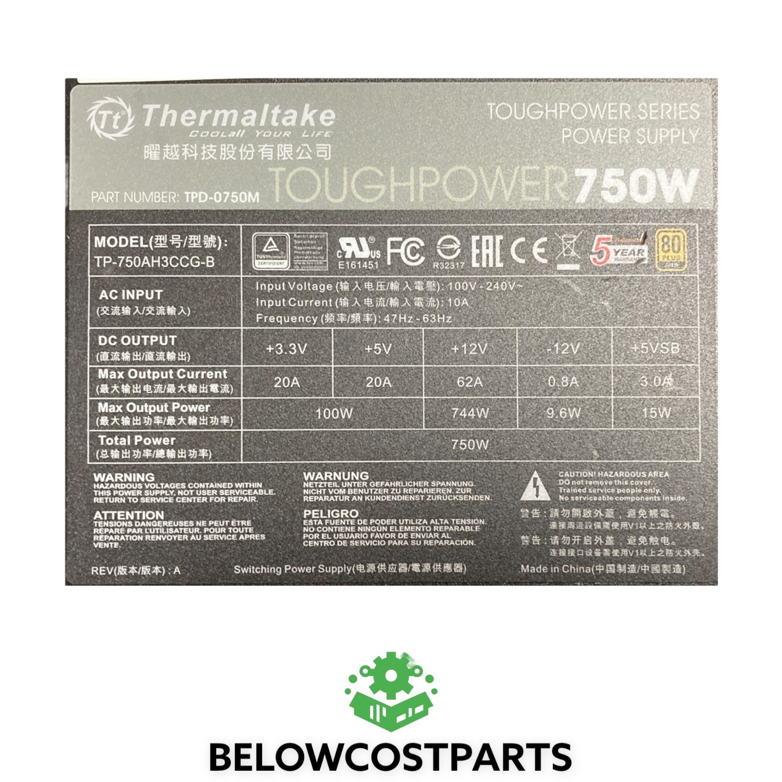 Thermaltake Toughpower 750W ATX Power Supply TPD-0750M – Modular PSU