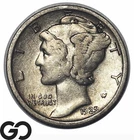 1925-D Mercury Dime, Semi-Key Denver Date, Choice VF++