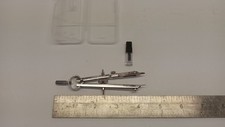 6 Piece Compass Set Drafting Drawing Precision Tool W/Case  Replacement Lead