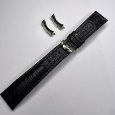 Cinturino in pelle nera Tudor 20 mm chiusura deployante e collegamenti finali Tiger Prince