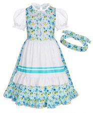 Girls Pioneer Costume Floral Colonial Prairie Dress for Kids size 3-10