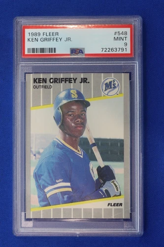 1989 Fleer KEN GRIFFEY JR Rookie Card #548 PSA MINT 9 Seattle Mariner MLB HOF RC
