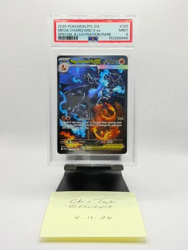 New Listing2025 Pokemon PFL EN Phantasmal Flames #125 MEGA CHARIZARD X EX PSA 9 MINT