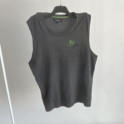 Tony Brown Herren T-Shirt Anthrazit Rundhals Ärmellos Druckgrafik Gr. L