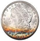 1885-O NGC MS 64  Old Holder  Morgan Dollar Rainbow Color Toned Sharp O Mint