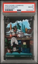 2023 PANINI CLEARLY DONRUSS DOWNTOWN #1 AARON RODGERS PSA 8