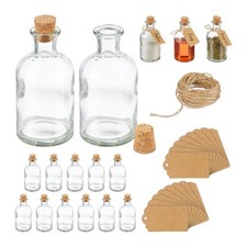 Decorative bottles Spice Containers Set 125 ml Cork lid Decorative Glass Jars