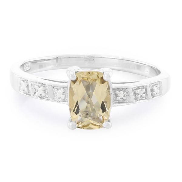 Cavill Ring 0,73Ct Champagner Quarz Sterlingsilber Damen WeißSteine- Echtschmuck-image