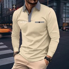 Spring and Autumn Men's Golf Polo Shirt Business Leisure Fashion Men's Long Slee