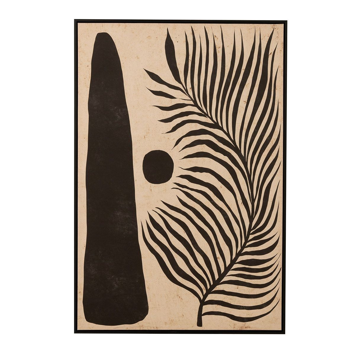 Tableau abstrait feuille marron 83x123cm pour sublimer votre salle à manger