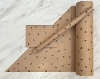 Geschenkpapier Busy Bees 50 cm breit umweltfreundlich, 100% recyceltes Kraftpapier |