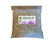 USA-Made 1000 Empty Gelatin Capsules "00" Size Bulk Wholesale