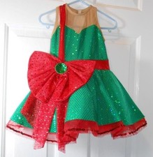 Little Girls Dance Costume Elf Fairy Doll Wish Come True Red Green XSC 3-4 NEW