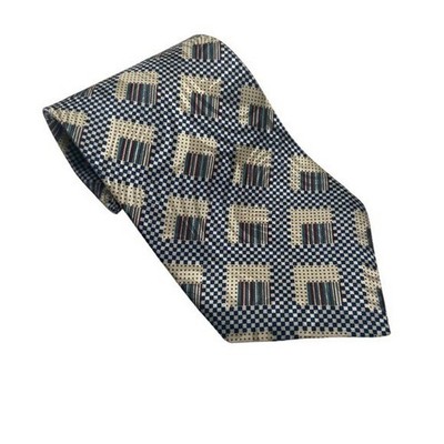 Streets Ltd. Silk Necktie Geometric Patterned Design Made in USA