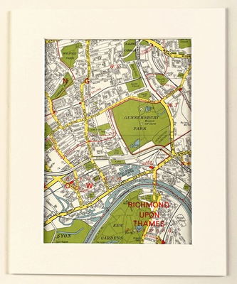 #ad 1960s London Map Mounted ACTON EALING KEW GUNNERSBURY BRENTFORD GBP 9.99