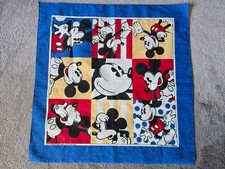 Vintage Walt Disney Mickey Mouse Scarf Bandana 22 x 22 Blue Made USA Woronowicz