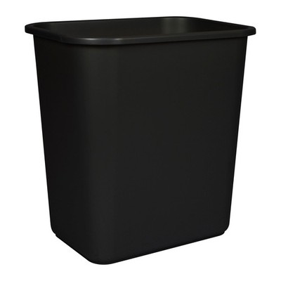 Storex Medium Waste Basket 15x10.5x15 Black Office Waste Container