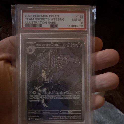 Pokemon Team Rocket's Weezing 199/182 DRI Illustration Rare Holo PSA 8 2025 - Picture 1 of 7