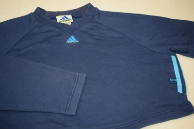 Adidas Vintage Crop Top Pullover Sweat Shirt Bolero Blau Blue 2000 Girls 164/L - Bild 1 von 4