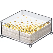 Acrylic Luncheon Napkin Holder (6.5"x6.5"), Plastic Napkin Dispenser with Sta...