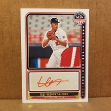 2024 Stars & Stripes USA AUTO JERSEY Red Ink 7/25 TREY GREGORY-ALFORD Angels RC