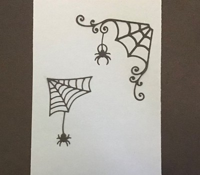 Spider Webs with Spiders Set of Two Die Cut Embellishments 3 sets/6 pcs