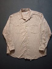 Orvis Men s Flannel Long Sleeve Button Up Shirt Size XL Gingham Plaid Tan/Brown