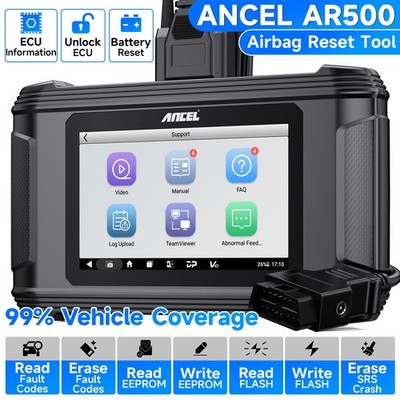 Ancel AR500 Auto Scanner OBD2 SRS Crash Data Clear Airbag Module Repair ECU Info