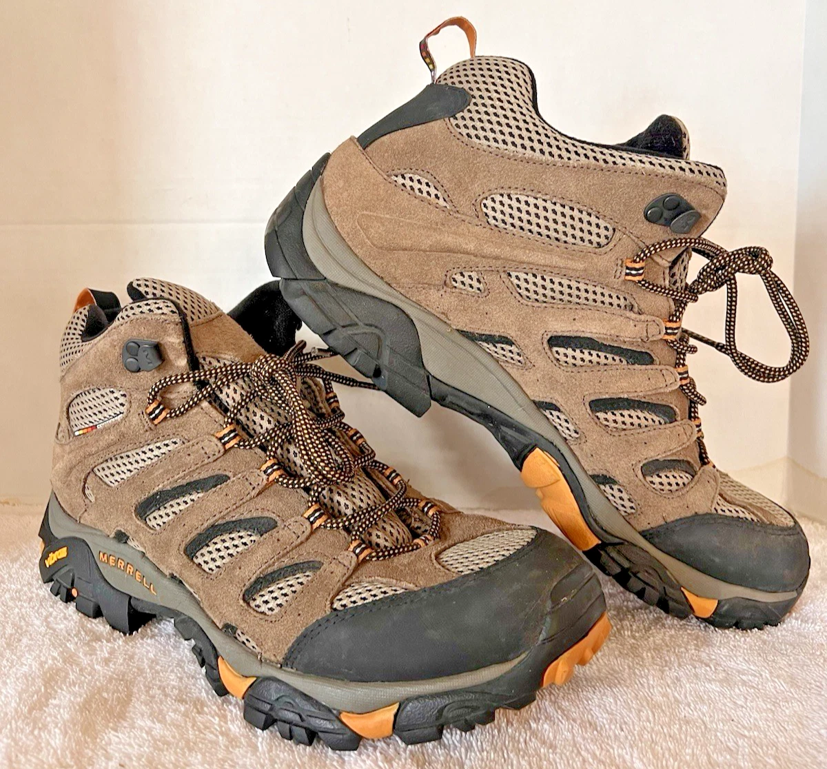 Merrell Men\'s Hiking Boots - Walnut (Beige, Black and Orange) Size 7.5 MERRELL Men main image 2