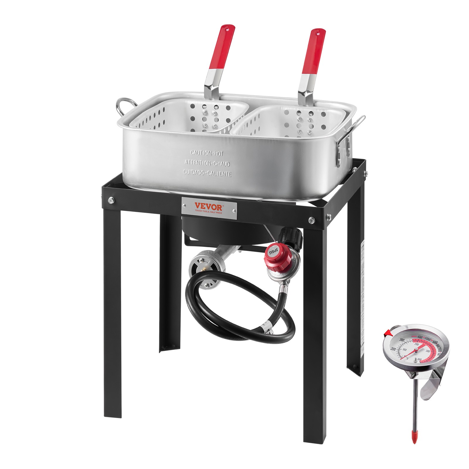 VEVOR 18Qt Fish and Wing Fryer Aluminum Outdoor Propane Fryer Kit with 2 Baskets