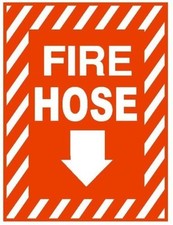 Fire Hose Arrow Sticker Osha Work Safety Business Sign Decal Label Sticker D247