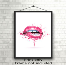 Pink Lips Wall Art Poster Photo Print Picture Gift A5 A4 A3 *Unframed*