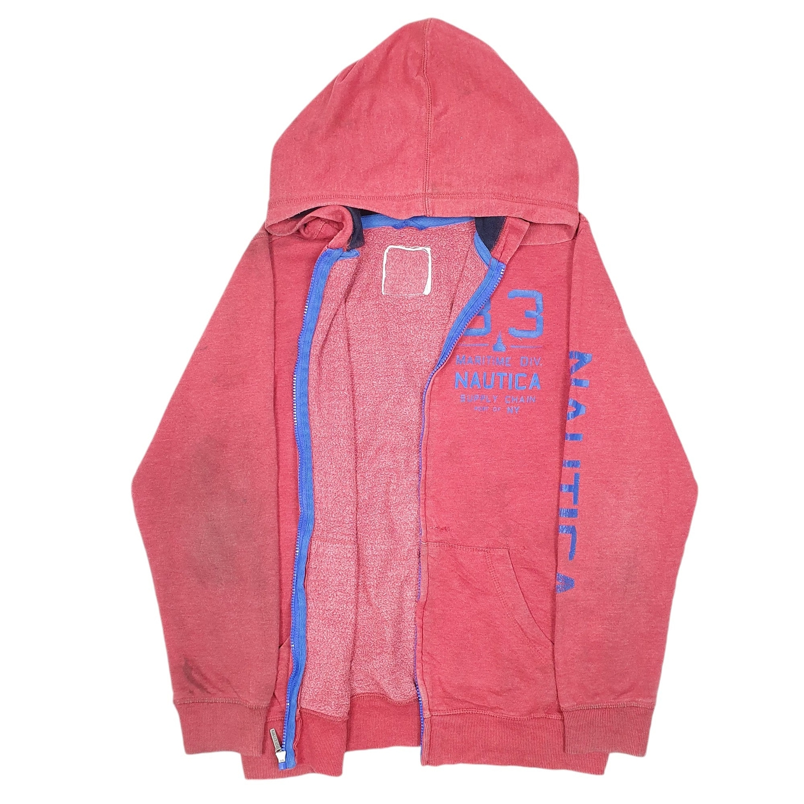NAUTICA Full Zip Hoodie Maritime Div Jumper Sweatshirt Mens S image 2