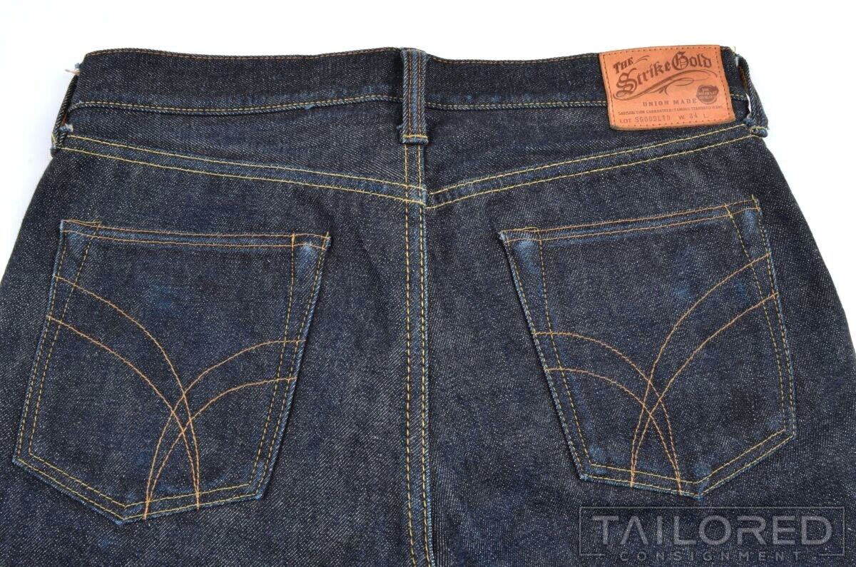 THE STRIKE GOLD SG009LTD Limited Blue SELVEDGE DENIM Pants THE STRIKE GOLD SG009LTD Limited Blue SELVEDGE DENIM Pants