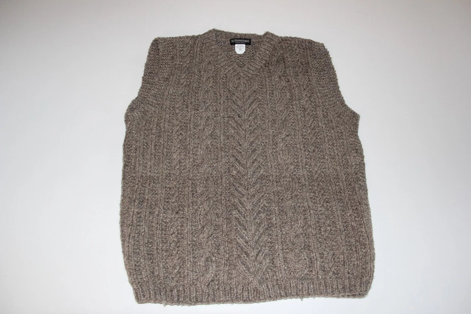 Suéter tejido con cable de lana pequeño J Peterman Company para hombre Foto 3 de 4