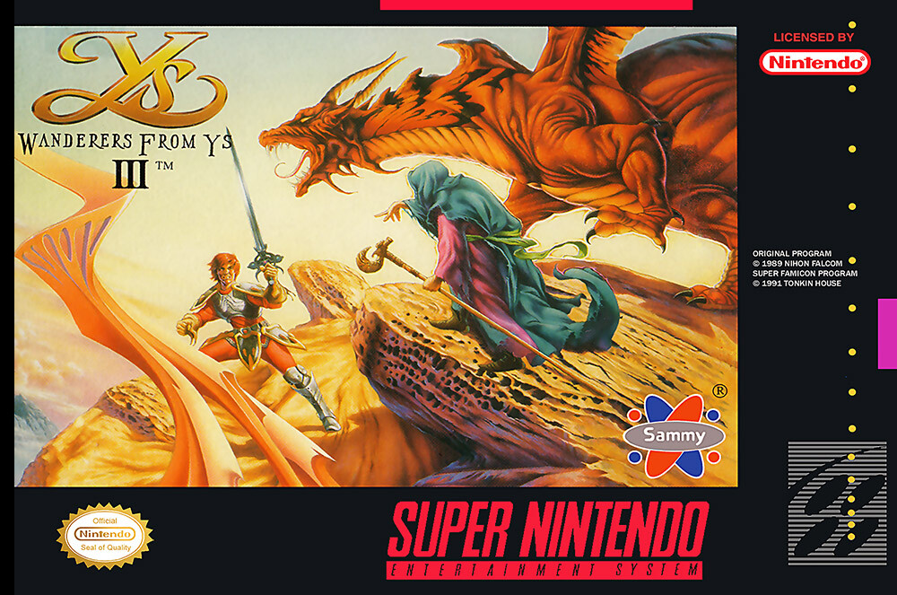 Ys Wanderer's From Y's III SNES BOX ART Premium POSTER MADE IN USA